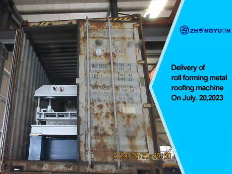 Entrega da máquina formadora de telhados metálicos em 20 de julho de 2023