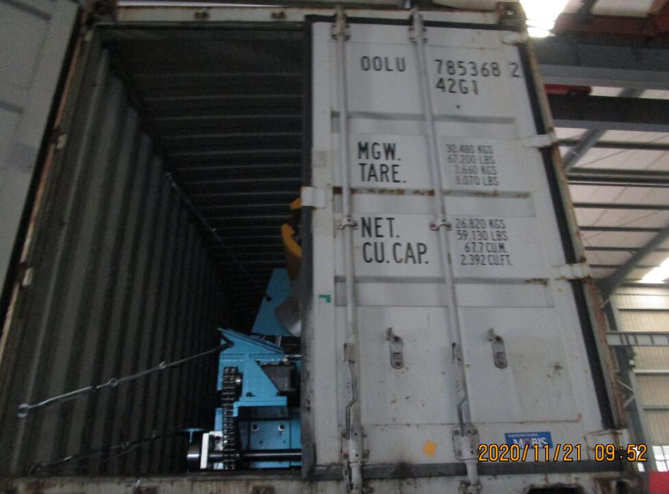 Entregou máquinas formadoras de rolos em Zhongyuan para a América do Norte em 21 de novembro de 2020.