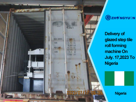 Entrega de máquina formadora de rolos de telha esmaltada em 17 de julho de 2023 para a Nigéria