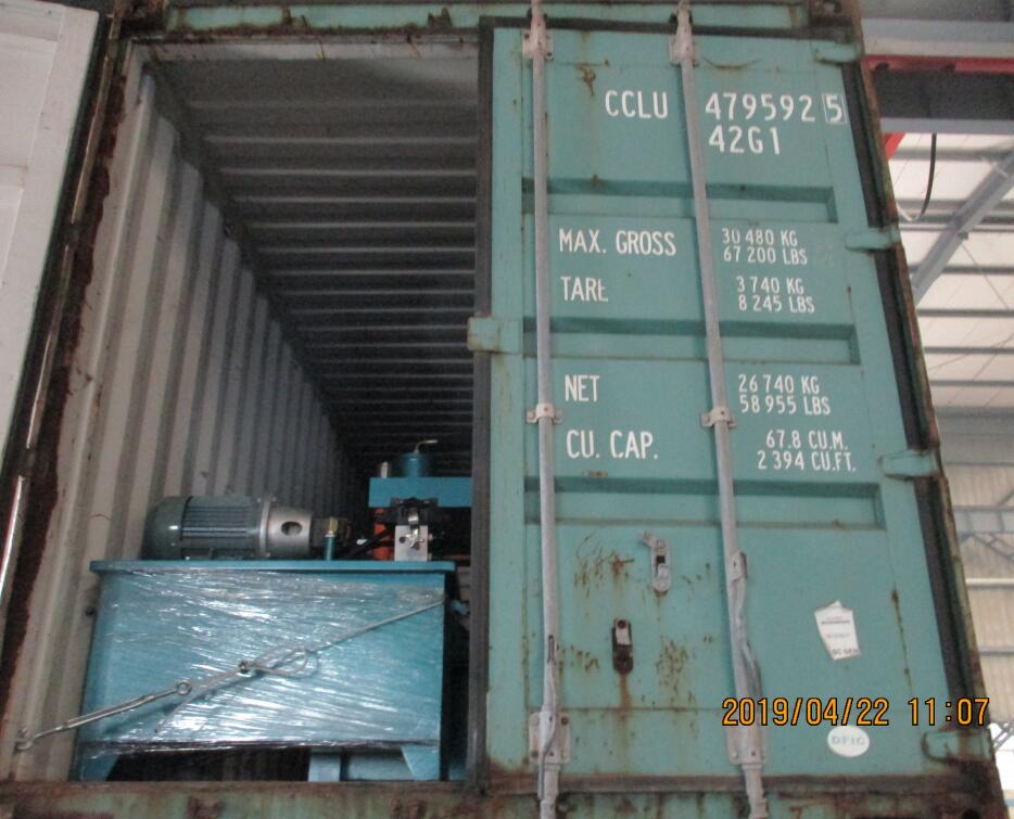 Entrega da máquina perfiladeira de perfis C em 22 de abril de 2019 